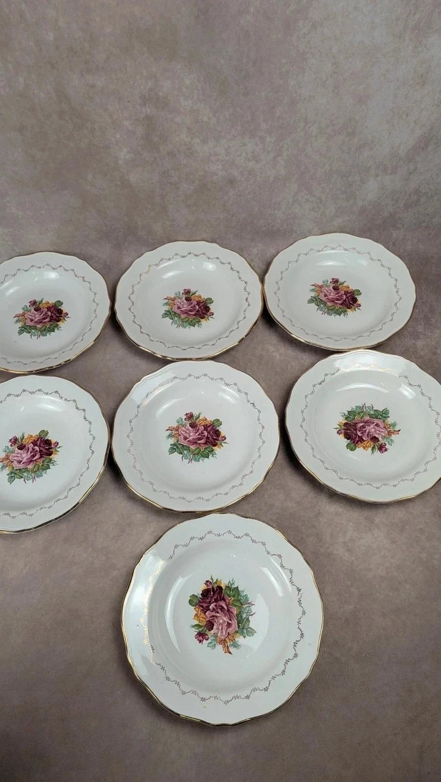 Lot de 7 assiettes creuses antigas L’amandinoise – Faiência floral – photo 2